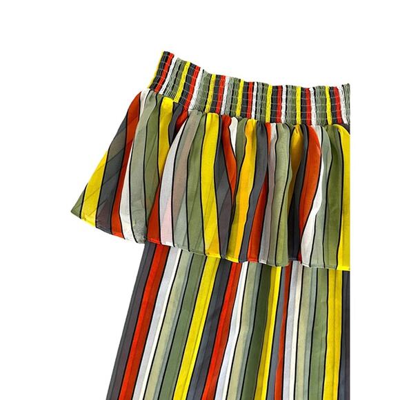 CAbi Striped Off the Shoulder Carnival Top Size S Style #5389 Summer - Picture 4 of 8